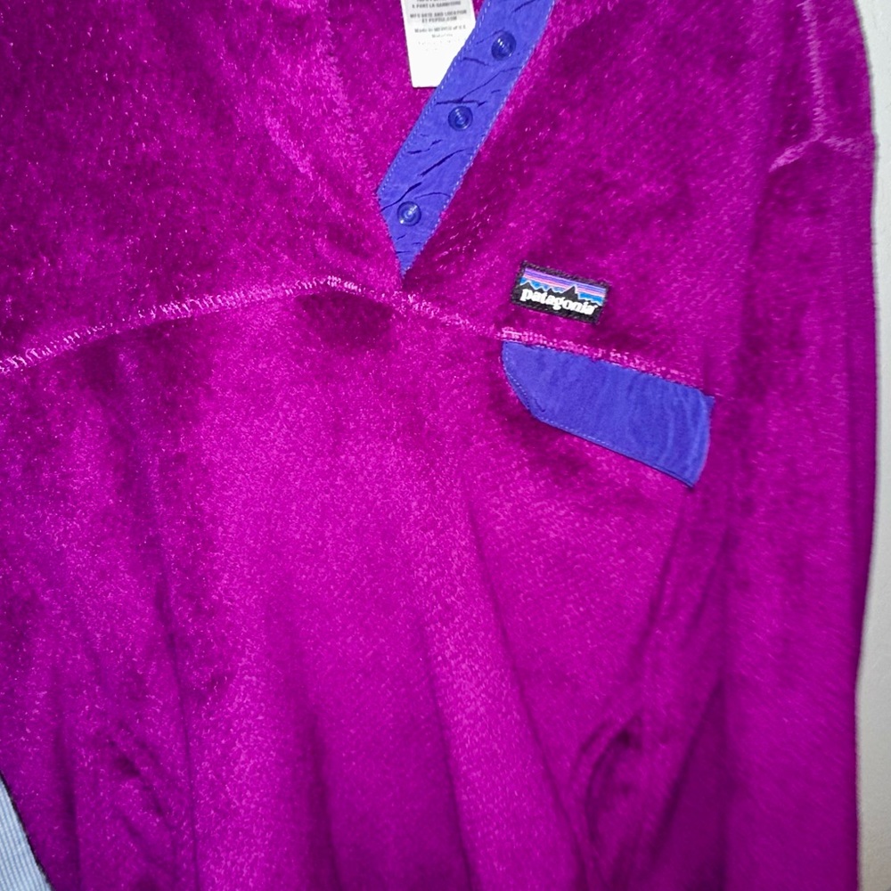 Patagonia Womens Re Tool Snap Fleece Jacket Purple Hooded